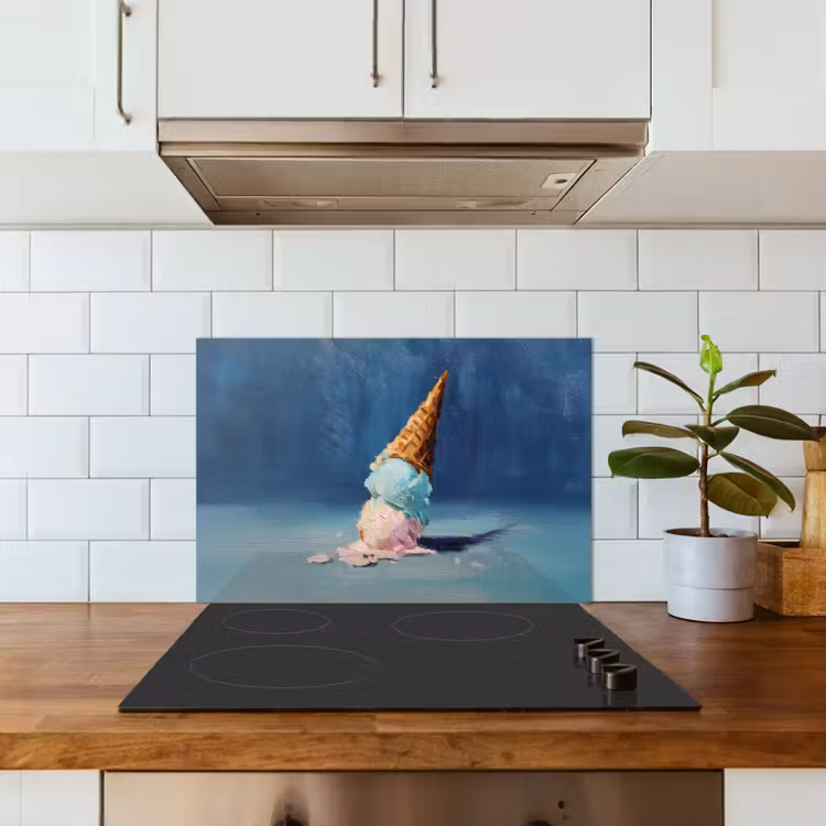 Ijshoorn - Bolletjes - Smelt - Roze keuken achterwand spatscherm klein -sfeer2