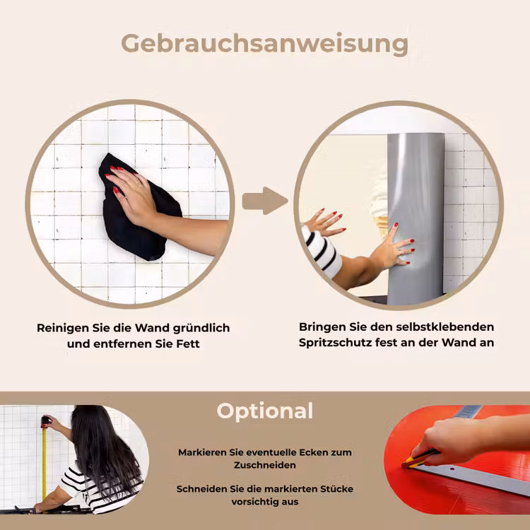Softijs - Hoorntje - Wit keuken achterwand spatscherm klein -gebruiksaanwijzing_DE