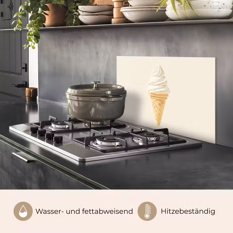 Softijs - Hoorntje - Wit keuken achterwand spatscherm klein -usp_DE