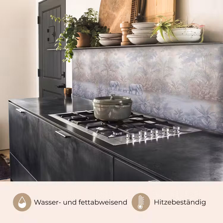 Olifant - Familie - Jungle - Illustratie - Grijs keuken achterwand 2 middel -usp_DE
