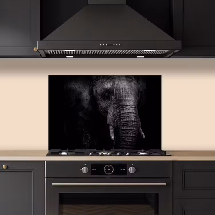 Olifant - Dier - Portret keuken achterwand spatscherm klein -sfeer1