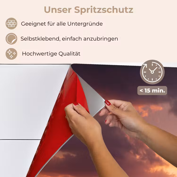 Olifanten - Grasland - Zonsondergang keuken achterwand spatscherm klein -spatscherm_DE