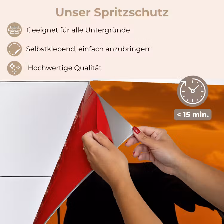 Olifanten - Savanne - Zonsondergang keuken achterwand spatscherm klein -spatscherm_DE