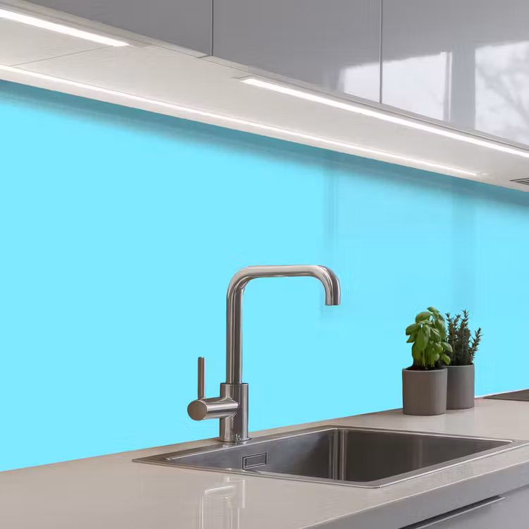 Electric - Cyan - Blauw keuken achterwand 2 middel 871 -3d_schuin