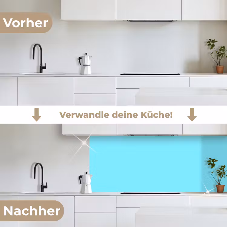 Electric - Cyan - Blauw keuken achterwand 2 middel 871 -voor-na_DE