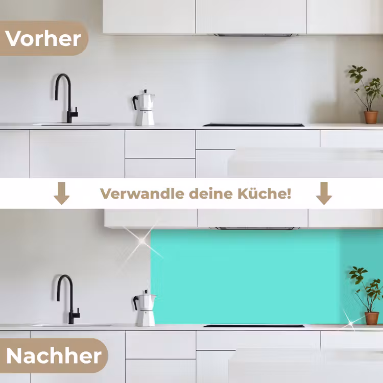 Electric - Cyan - Turkoois keuken achterwand 2 middel 871 -voor-na_DE