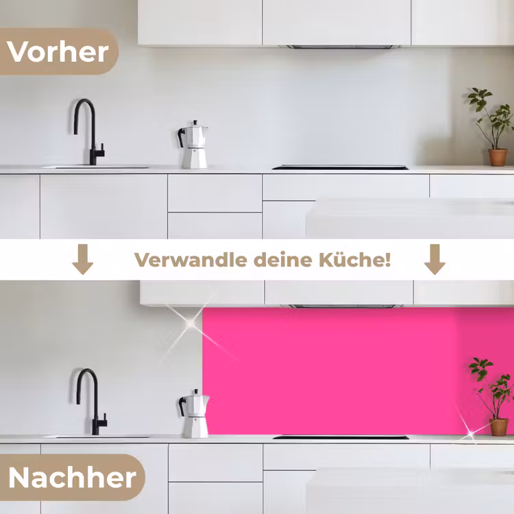 Electric - Magenta - Roze keuken achterwand 2 middel 871 -voor-na_DE