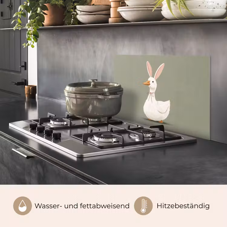 Eend - Konijnoren - Grijs keuken achterwand spatscherm klein -usp_DE