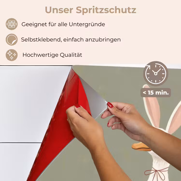 Eend - Konijnoren - Grijs keuken achterwand spatscherm klein -spatscherm_DE