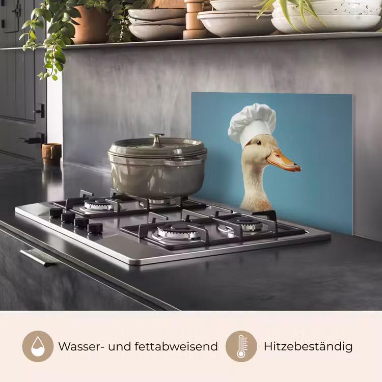 Eend - Koksmuts - Cute - Vogel keuken achterwand spatscherm klein -usp_DE
