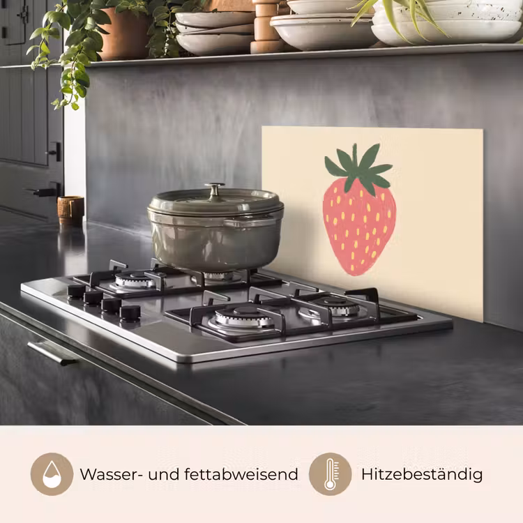 Aardbei - Minimalistisch - Rood - Fruit keuken achterwand spatscherm klein -usp_DE