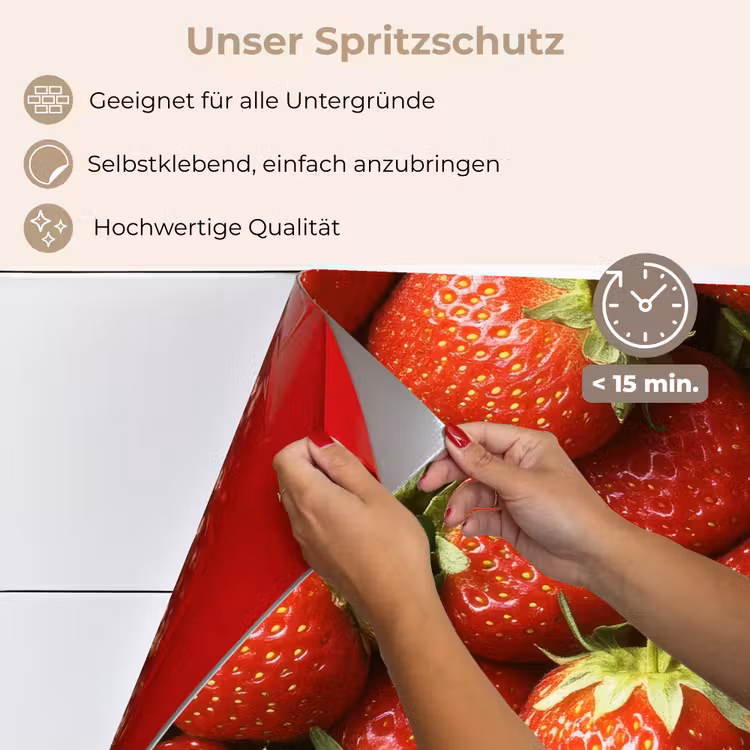 Aardbei - Fruit - Rood keuken achterwand spatscherm klein -spatscherm_DE