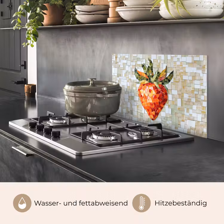 Aardbei - Rood - Mozaïek - Fruit keuken achterwand spatscherm klein -usp_DE