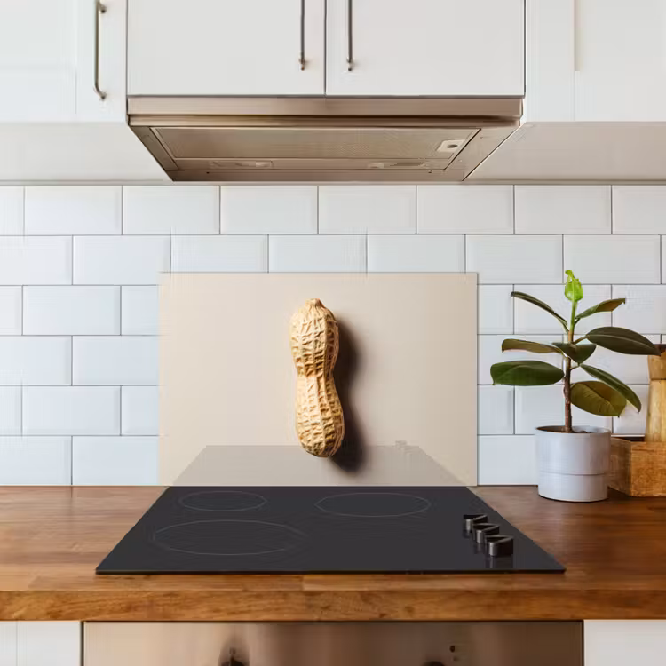 Pinda - Ruw - Beige keuken achterwand spatscherm klein -sfeer2
