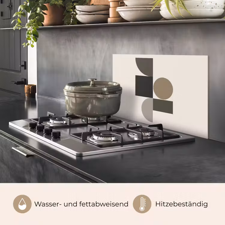 Aardetinten - Abstracte compositie - Eenvoudige vormen keuken achterwand spatscherm klein -usp_DE