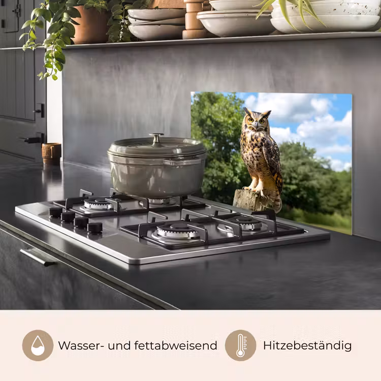 Uil - Boomstronk - Bos - Lucht keuken achterwand spatscherm klein -usp_DE