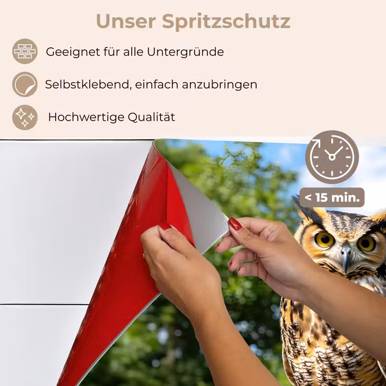 Uil - Boomstronk - Bos - Lucht keuken achterwand spatscherm klein -spatscherm_DE