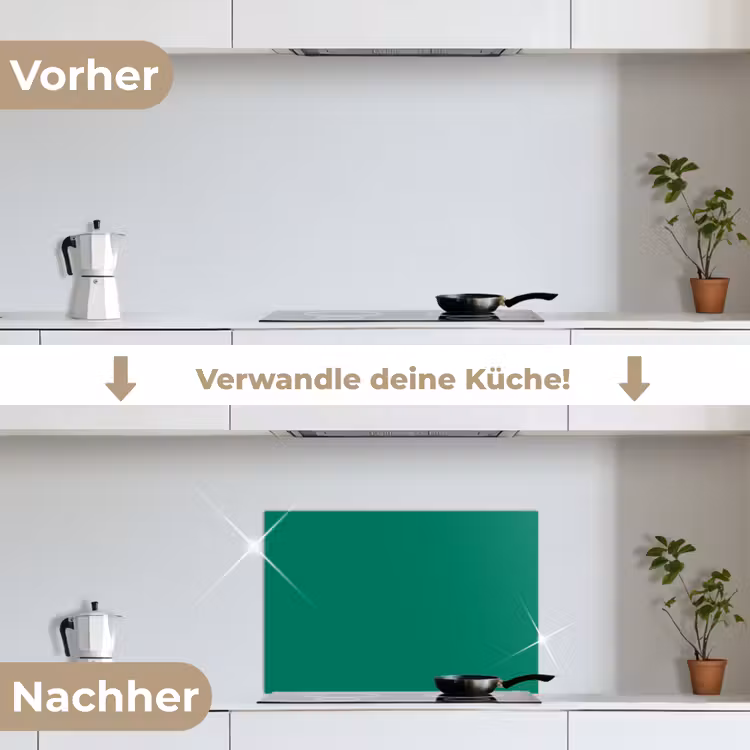 Eeuwige Esmeralda keuken achterwand spatscherm klein -voor_na_DE