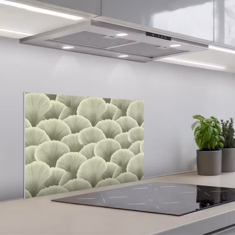 Waaier - Blad - Groen keuken achterwand spatscherm klein 900 -3d_schuin