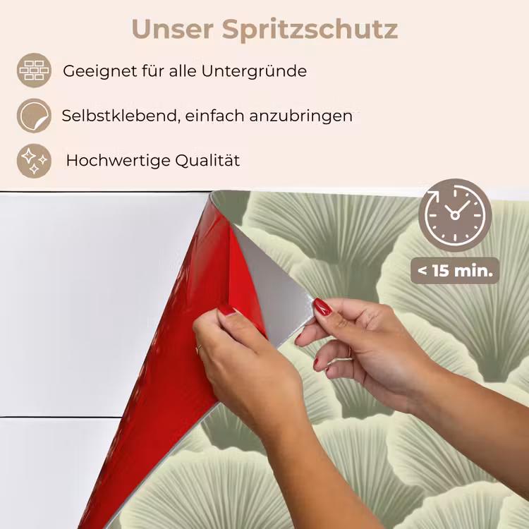 Waaier - Blad - Groen keuken achterwand spatscherm klein 900 -spatscherm_DE