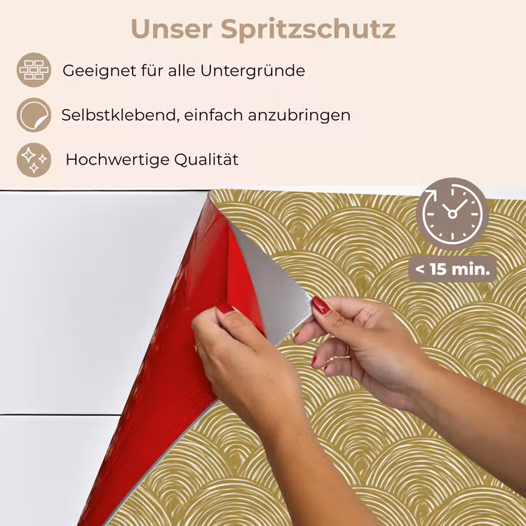 Waaier - Geometrisch - Groen keuken achterwand spatscherm klein 900 -spatscherm_DE
