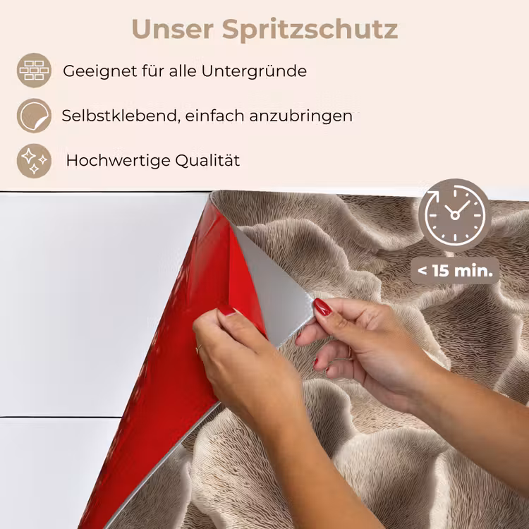 Waaiervorm - Beige - Vezel textuur keuken achterwand spatscherm klein 900 -spatscherm_DE