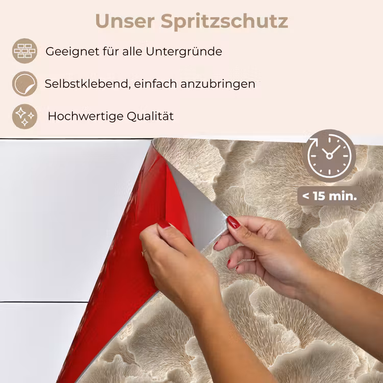 Waaierstructuren - Beige - Vezeltextuur keuken achterwand spatscherm klein 900 -spatscherm_DE