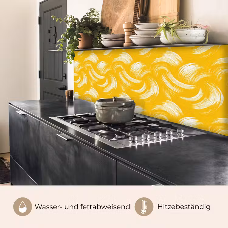 Verfstreken - Abstract - Dynamisch - Geel keuken achterwand 2 middel 871 -usp_DE