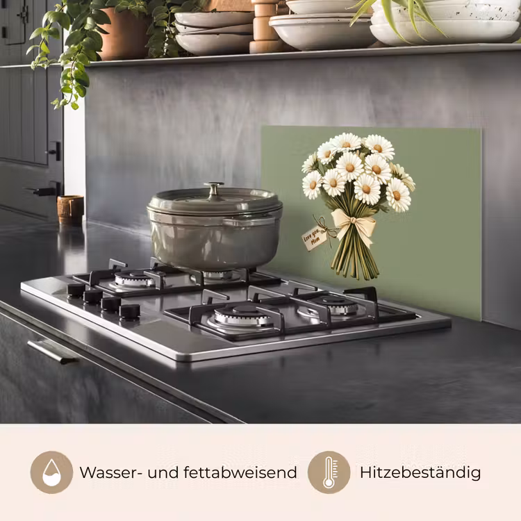 Lint - Boeket - Groen - Quote keuken achterwand spatscherm klein -usp_DE