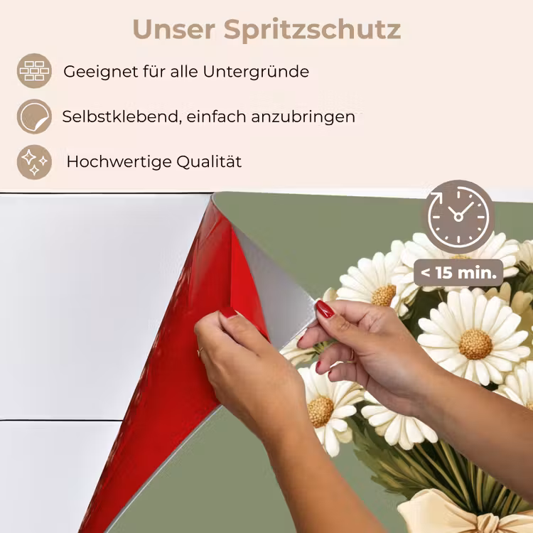 Lint - Boeket - Groen - Quote keuken achterwand spatscherm klein -spatscherm_DE