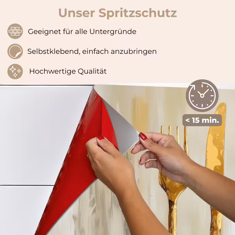 Verf - Goud - Bestek keuken achterwand spatscherm klein -spatscherm_DE
