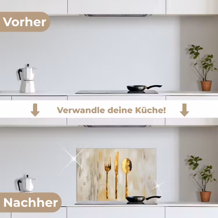 Verf - Goud - Bestek keuken achterwand spatscherm klein -voor_na_DE