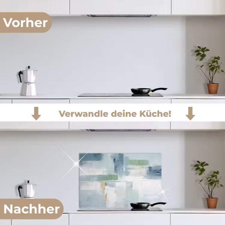 Verf - Moderne kunst - Abstract - Grijs keuken achterwand spatscherm klein -voor_na_DE