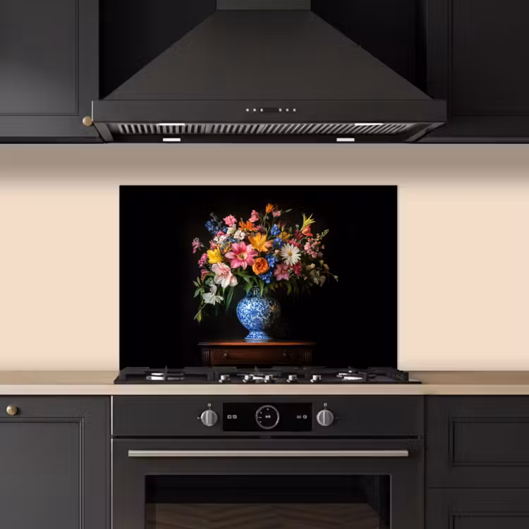 Kleur - Vaas - Bloemen - Boeket keuken achterwand spatscherm klein -sfeer1