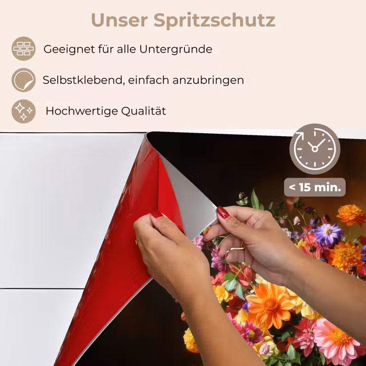 Kleuren - Boeket - Vaas - Hout keuken achterwand spatscherm klein -spatscherm_DE