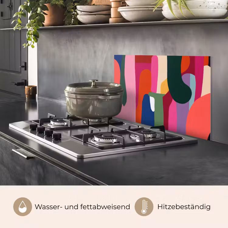 Kleurvakken - Recht - Rond - Abstract keuken achterwand spatscherm klein -usp_DE
