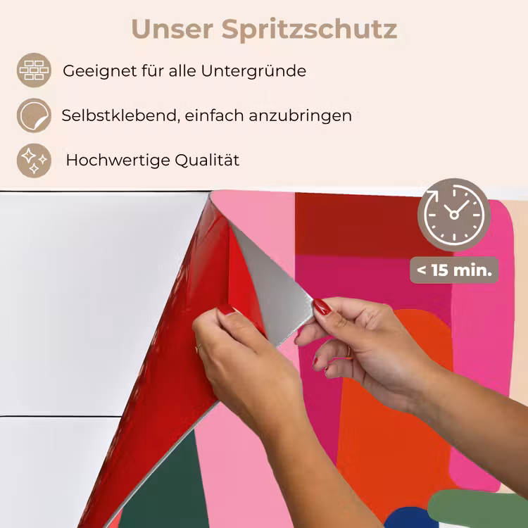 Kleurvakken - Recht - Rond - Abstract keuken achterwand spatscherm klein -spatscherm_DE