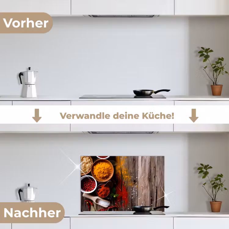 Kleurenpalet van de Natuur keuken achterwand spatscherm klein -voor_na_DE