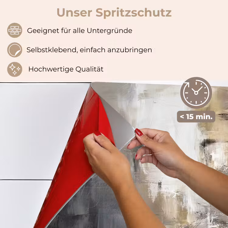 Kleurenpalet - Penseelstreken - Beige - Nevelig keuken achterwand spatscherm klein -spatscherm_DE