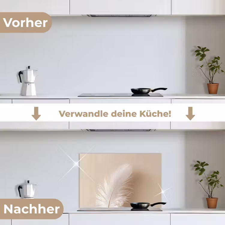 Veer - Minimalistisch - Roze keuken achterwand spatscherm klein -voor_na_DE
