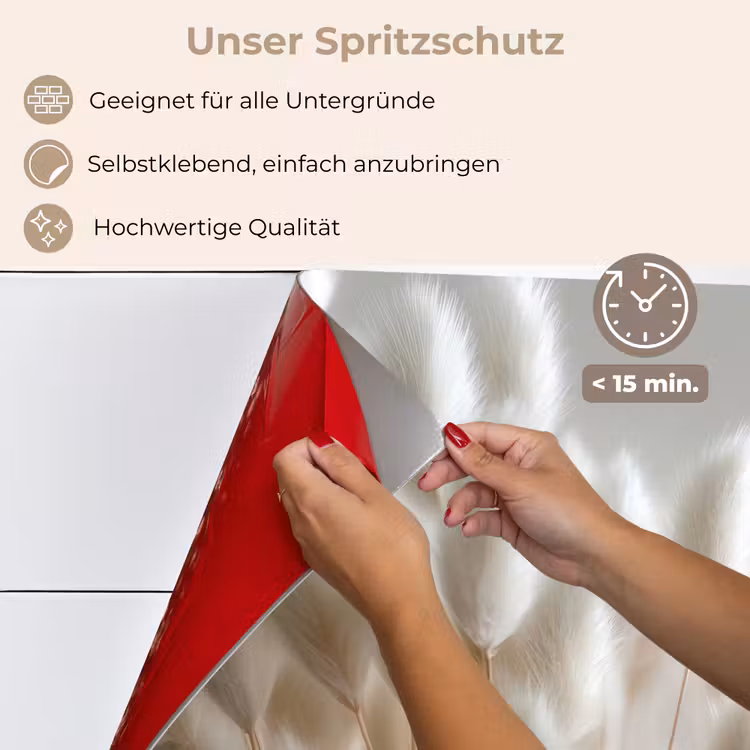 Pluimen - Beige - Minimalistisch keuken achterwand spatscherm klein -spatscherm_DE