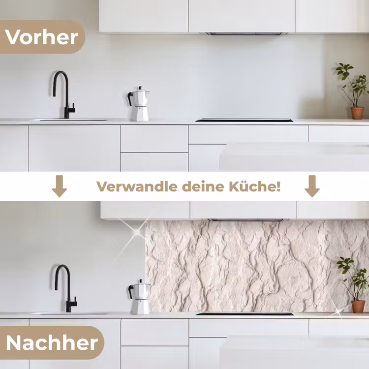 Rots - Structuur - Natuur - Beige - Abstract keuken achterwand 2 middel -voor-na_DE