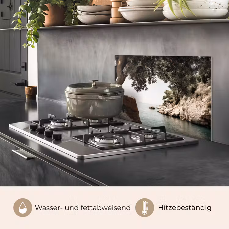 Rotsen - Zee - Boom - Groen keuken achterwand spatscherm klein -usp_DE