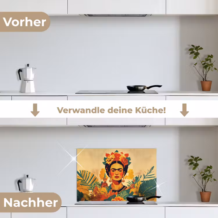 Vrouwelijk - Bloemen - Sieraden keuken achterwand spatscherm klein -voor_na_DE