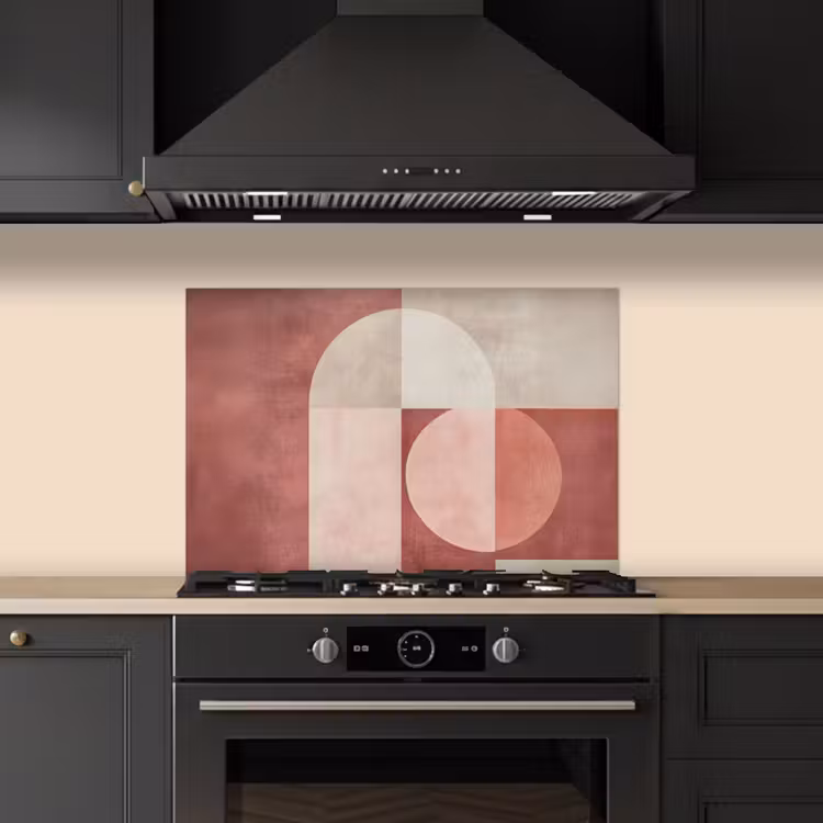 Figuren - Abstract - Roze keuken achterwand spatscherm klein -sfeer1