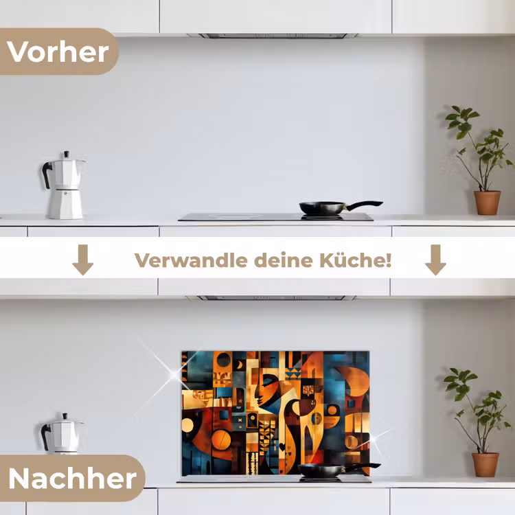 Figuren - Abstract - Symbolen keuken achterwand spatscherm klein -voor_na_DE