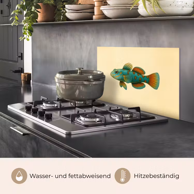 Vis - Blauw - Stippen - Schubben keuken achterwand spatscherm klein -usp_DE