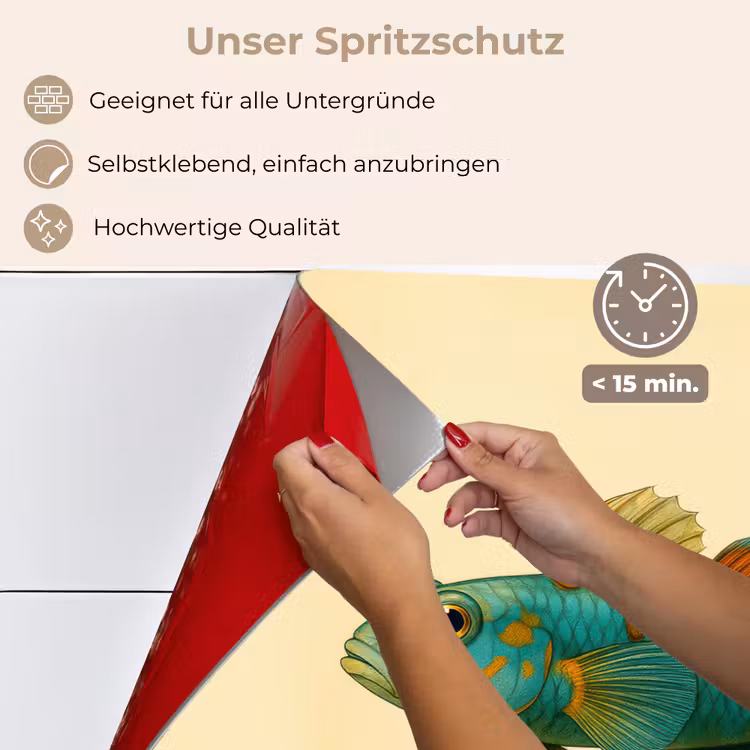 Vis - Blauw - Stippen - Schubben keuken achterwand spatscherm klein -spatscherm_DE