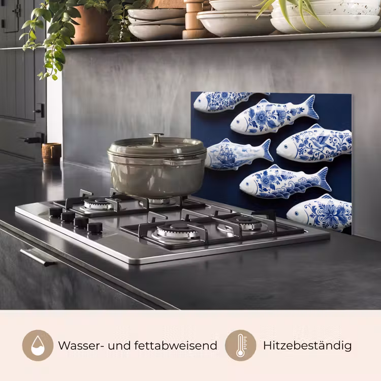 Vissen - Delfts - Blauw - Keramiek keuken achterwand spatscherm klein -usp_DE