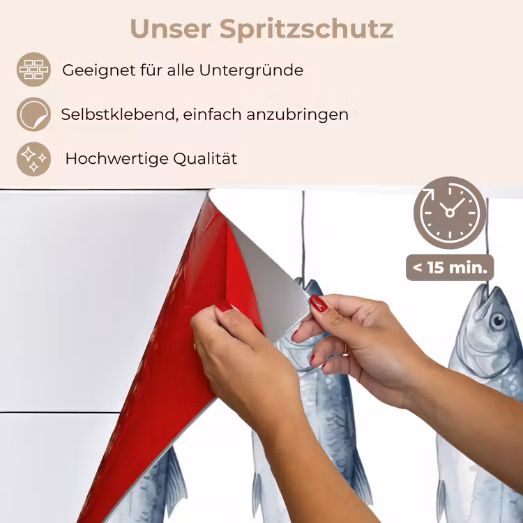 Vissen - Illustratie - Delfts - Blauw keuken achterwand spatscherm klein -spatscherm_DE
